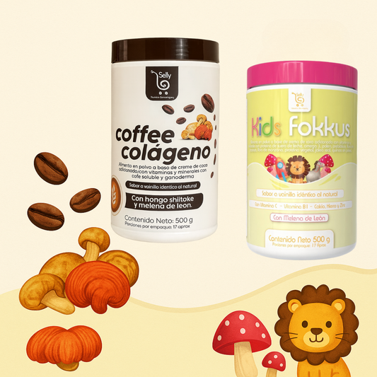 1 Coffe Colágeno + 1 Fokkus Kids